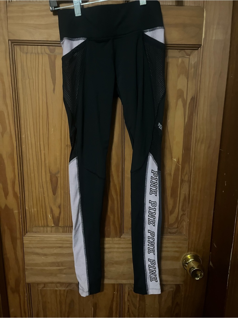Victoria's Secret PINK Black and Light Pink Performance Leggings